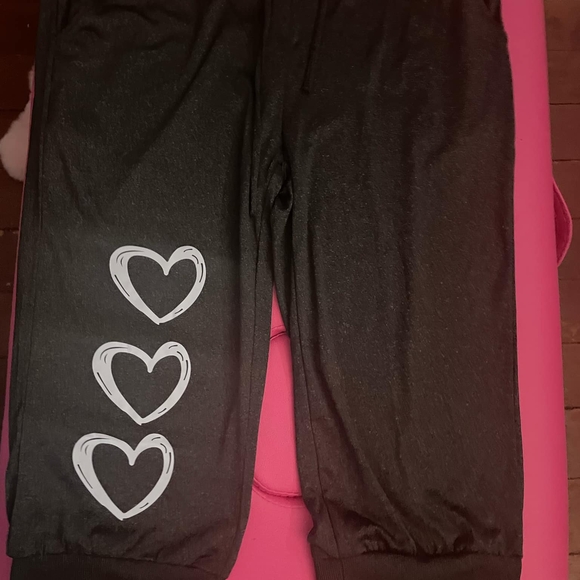 Pants - Cozy Black Joggers with Heart Design